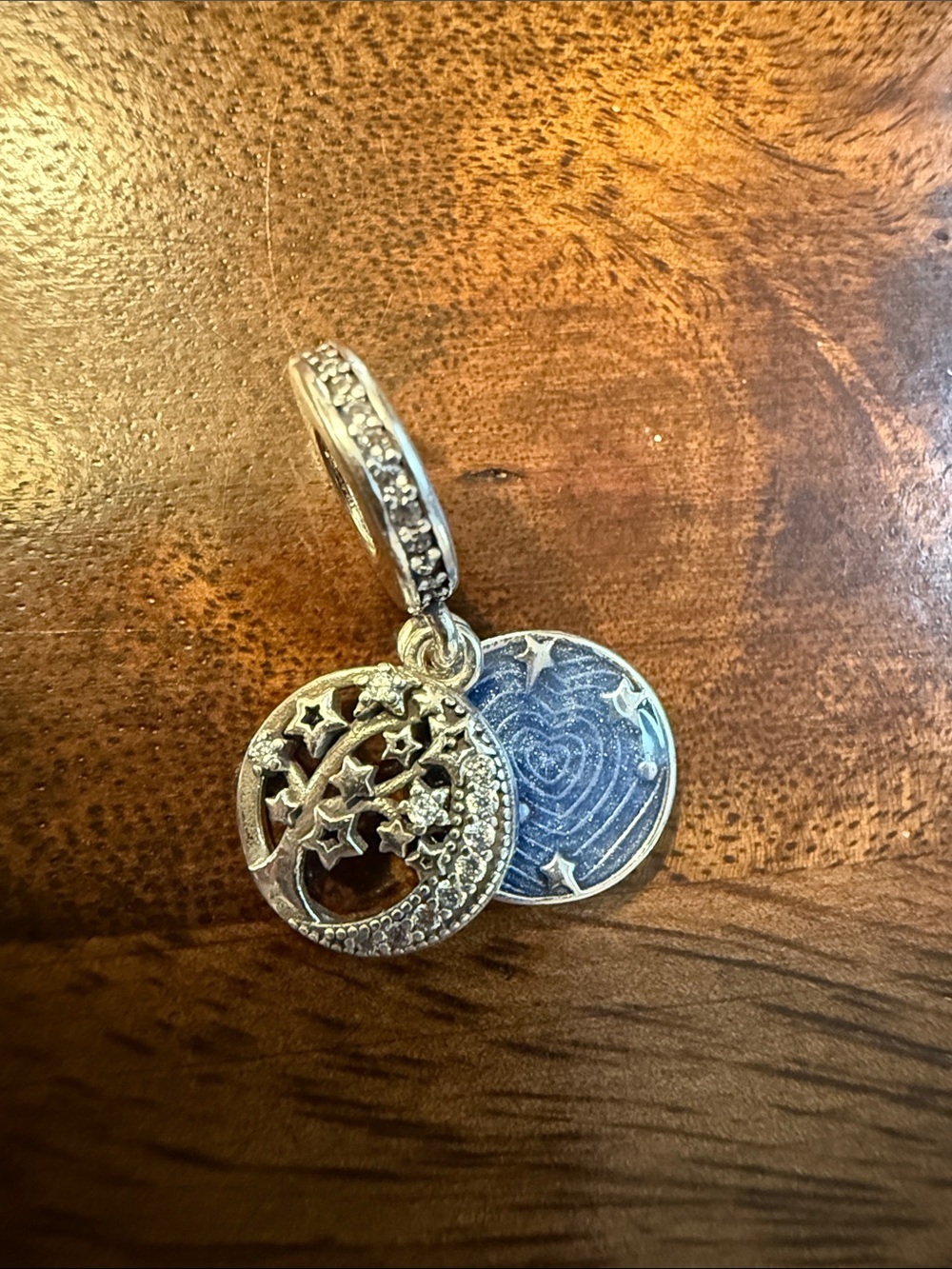 S925 Moon & Blue Sky Dangle Charm - NWOT - Picture 6 of 9